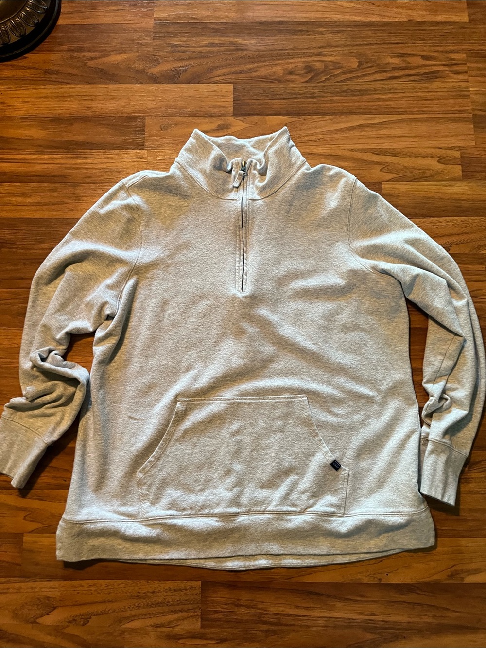 L.L. Bean Light Gray Half-Zip Pullover Sweatshirt